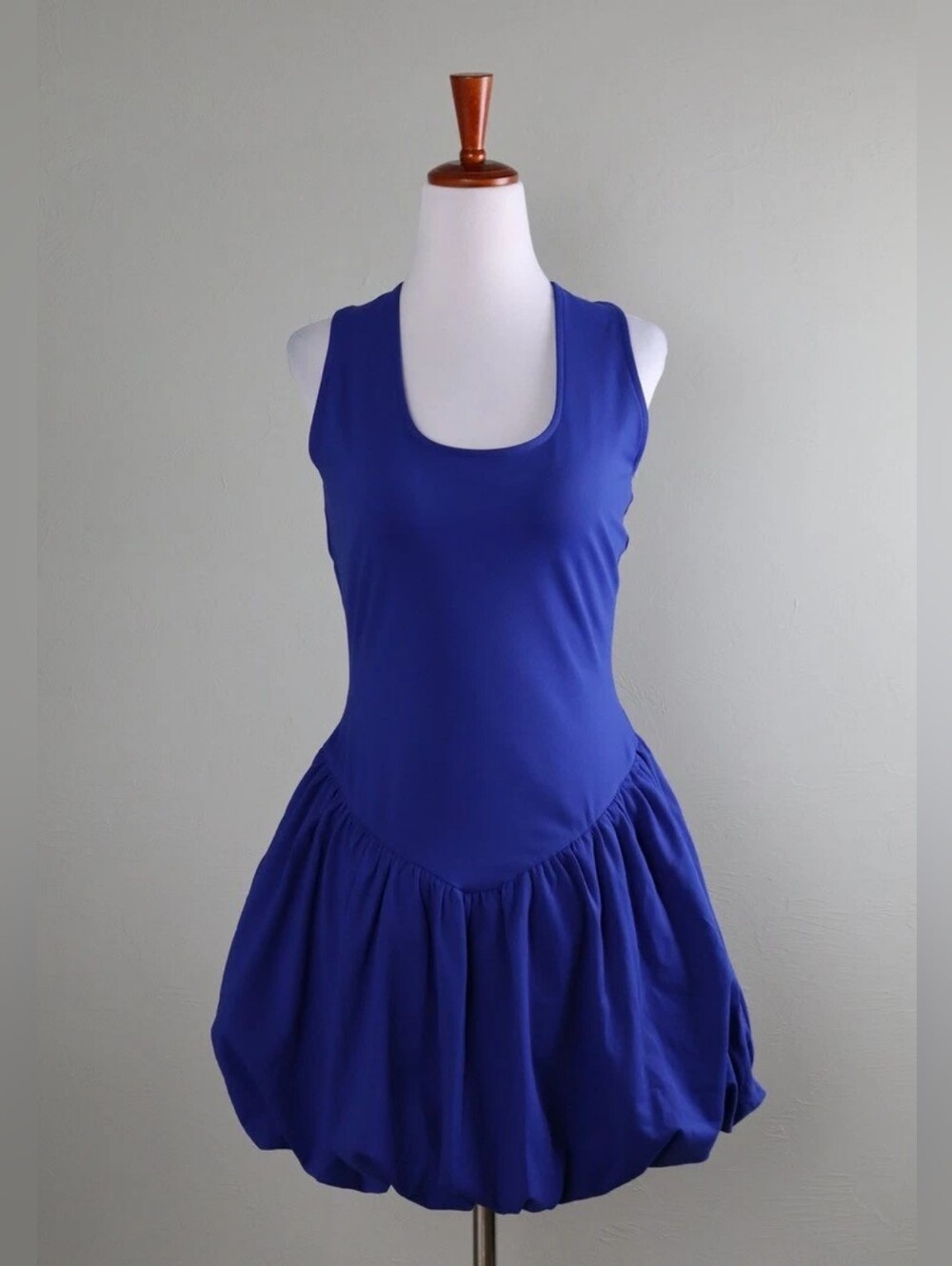 Women's Royal Blue Sleeveless Bubble-Hem Dress